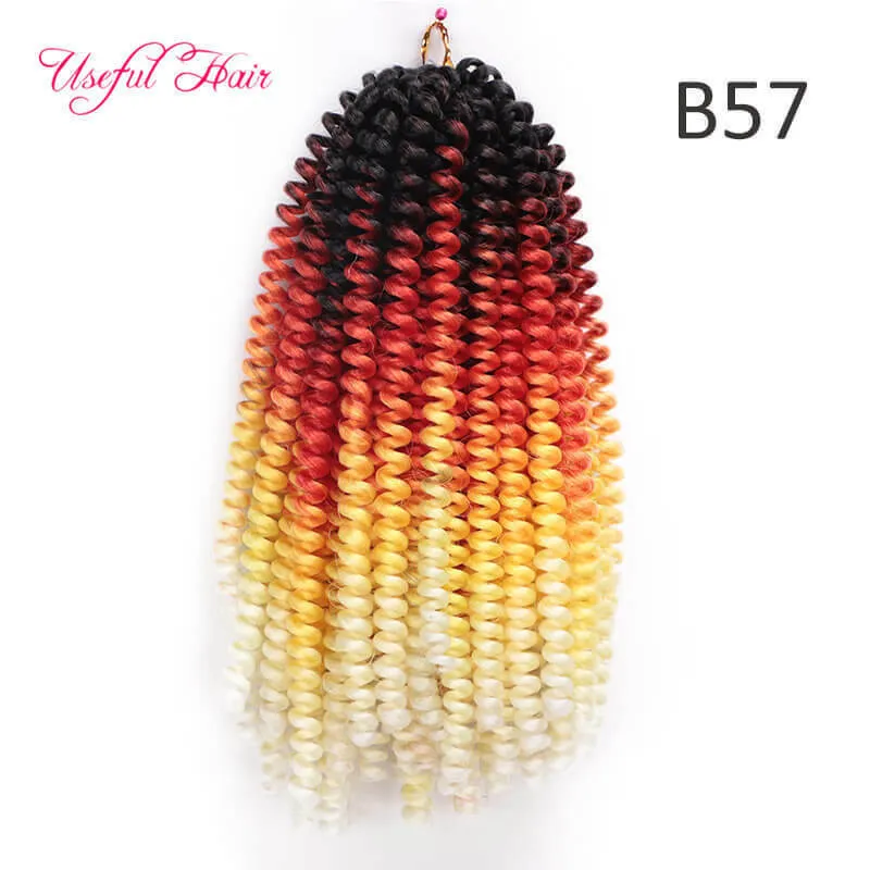 Partihandel Spring Twist Crochet Braids Hair Extension Ombre Blond Boouncy Marley Twist Crochet Braids Hair Extensions Ombre Blond Fashio