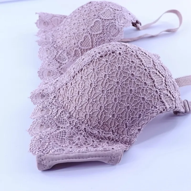 Bras PlusGalpret Sexy Lace Embroidery Bra Palm Cup Inside Padded