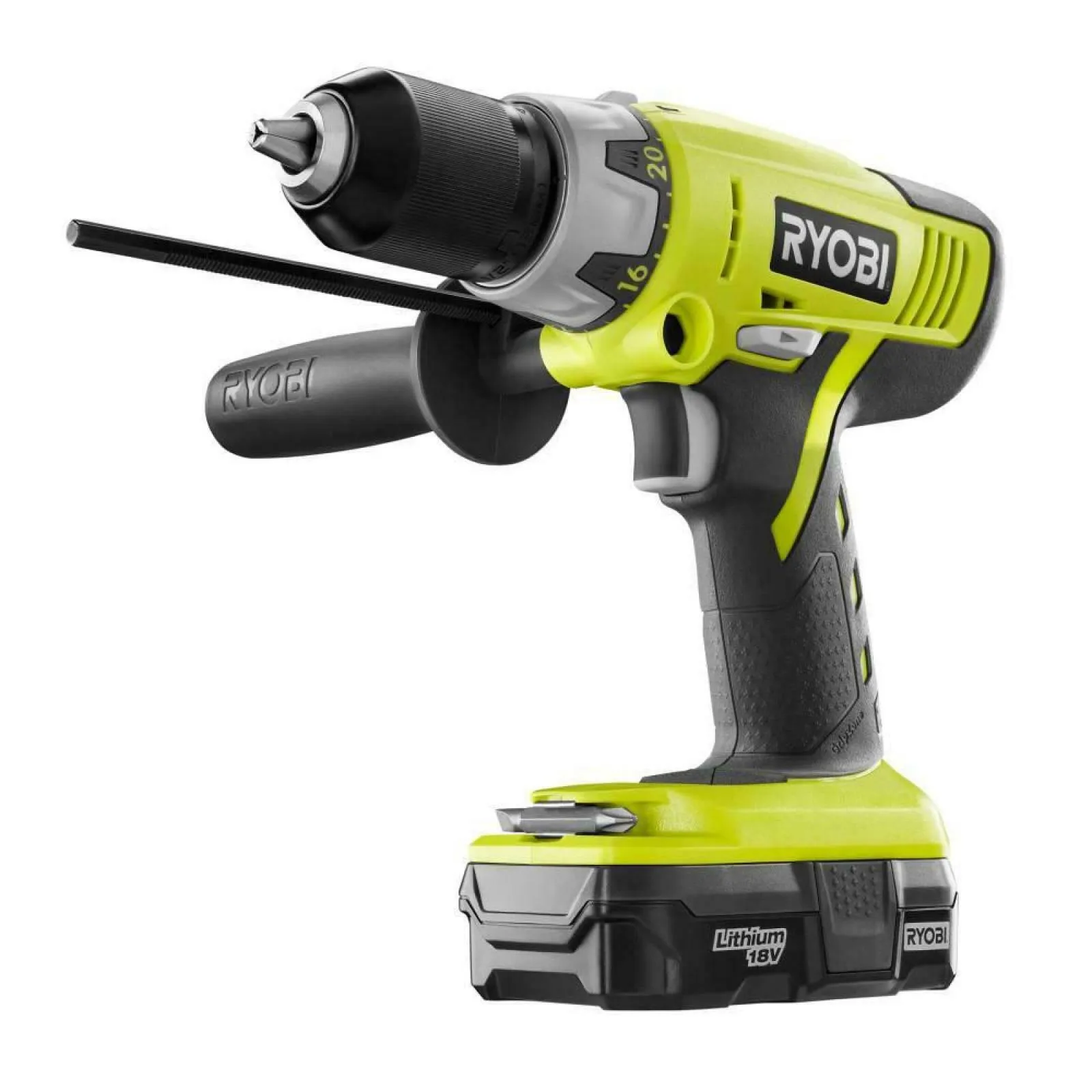 RYOBI Cordless 1/2 In. Hammer Drill Kit 18V Battery And Charger