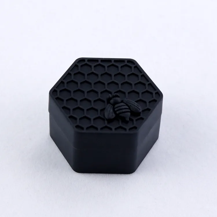 Nonstick Honeybee wax containers 26ml hexagon bee silicone container food grade jars dabber tool storage jar oil holder for vaporizer
