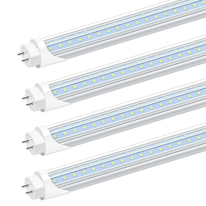 T8 LED-rör Ljus 4FT Lång G13 V Form Röd Blå Gul Rosa Orange Färgrör Ljus 28W AC85-265V Bypass Ballast