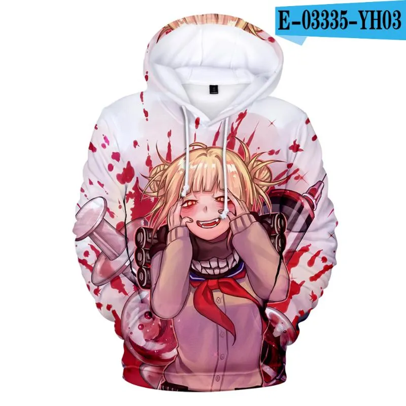 Venda quente Himiko Toga Cosplay Hoodies 3D Impresso Anime Himiko Toga Harajuku Streetwear Homens / Mulheres Casaco Quente Oversized Hoodie Engraçado