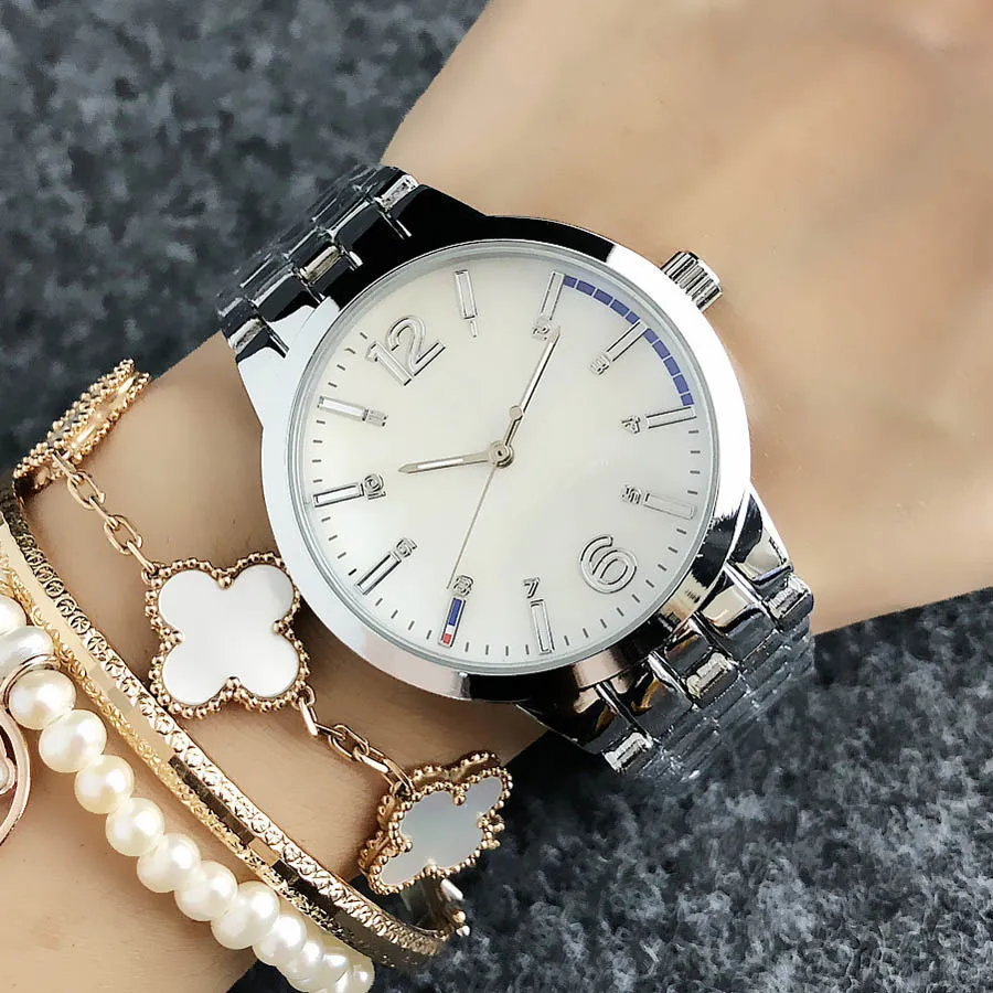 Moda Brand Wrist Watch dla damskiej dziewczyny styl stalowy metalowy zespół kwarcowy zegarki Tom 04