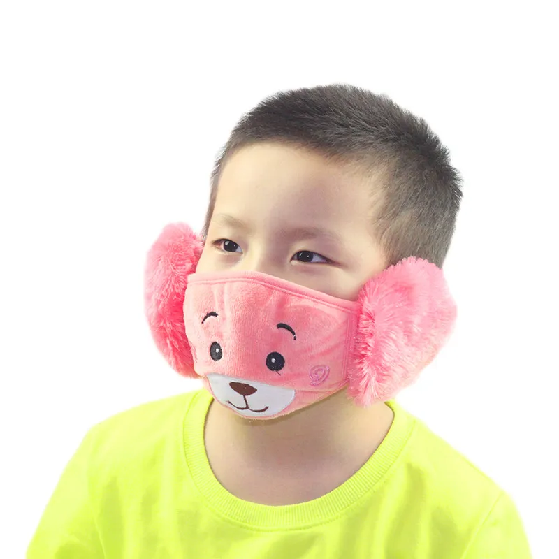 2021 Niños Lindo Oído Protector Bucal Máscara Animales Oso Diseño 2 En 1  Niño Invierno Mascarillas Niños Boca Mufla A Prueba De Polvo 2 9jzj E19 De  1,19 €