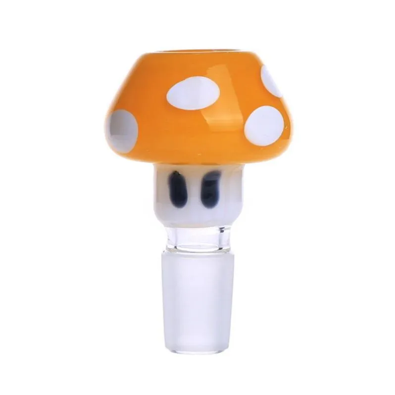 Bols en verre de champignon vert et jaune pour bangs narguilés 14mm 19mm joint mâle bol en verre universel de haute qualité