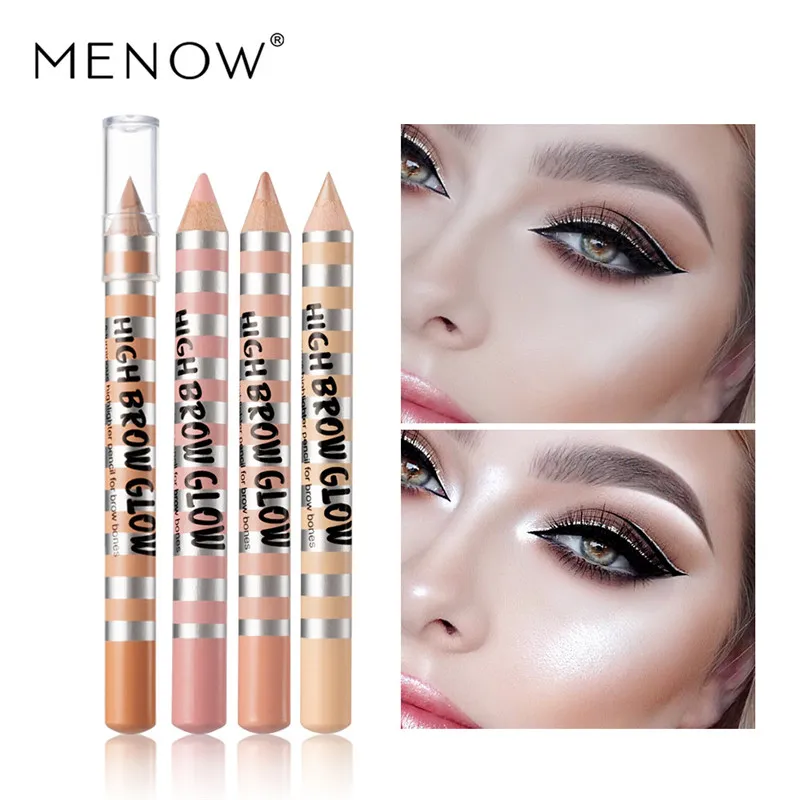 Menow sourcils surligneurs crayon éclaircir nacré lustre correcteur ombre à paupières stylo P134 stéréo sourcil haut sourcils lueur