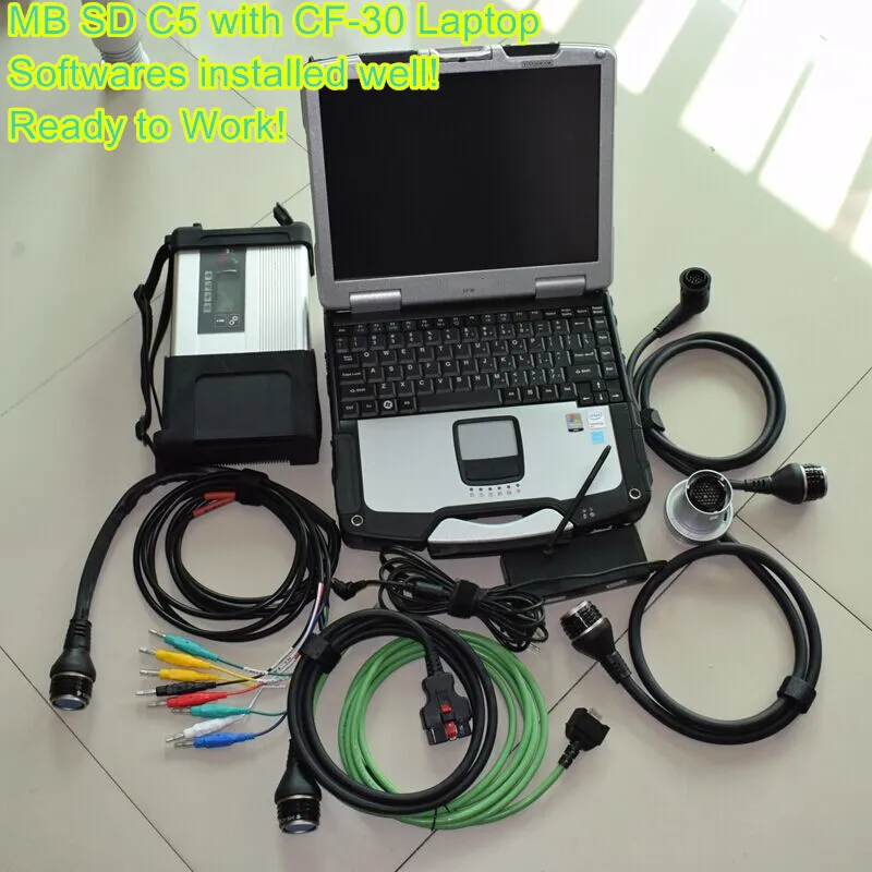 2023 super speed tool mb star sd connect c5 with laptop ssd cf-30 toughbook 4GB RAM ready to work for merc-edes cars trucks