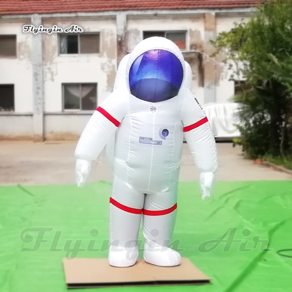 Volwassen Wearable Walking Opblaasbare Astronaut Kostuum 2M Verlichtingsruimte Blow Up Spaceman Hero-pakken met LED-lichten voor Theme Party Show