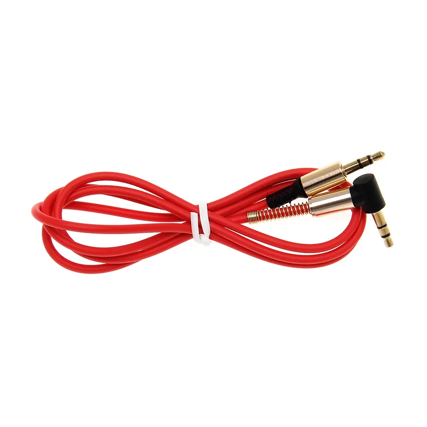 3.5mm JACK AUDIO CABLE 3.5mm Man till manlig 90 graders höger vinkel Bil Aux Auxiliary Audio Cable Cord för telefon