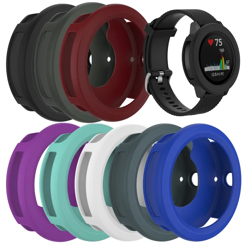 Soft Silicon Gummi Sleeve Skydd Skyddsväska för Garmin vivoactive 3 Watch Case för Garmin vivoactive3 Protector Shell Peoch Partihandel