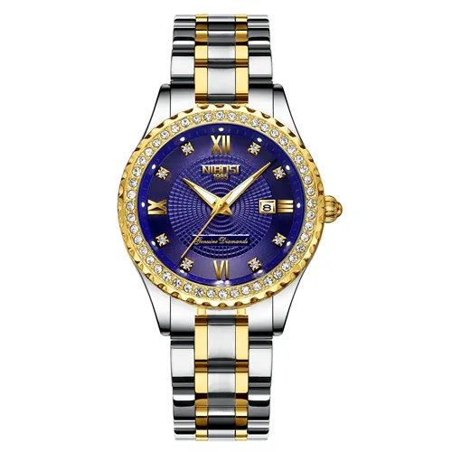 cwp 2021 NIBOSI Damklockor Toppmärke Lyx Guld Par Sport Quartz Watch Business Reloj Vattentät Armbandsur Relogio Feminino