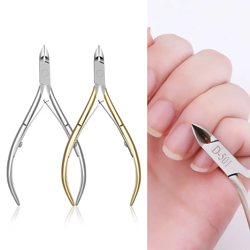 Rostfritt stål Cuticle Sax Toenail Nipper Cutter Plier Manicure Tool Gold Silver Color