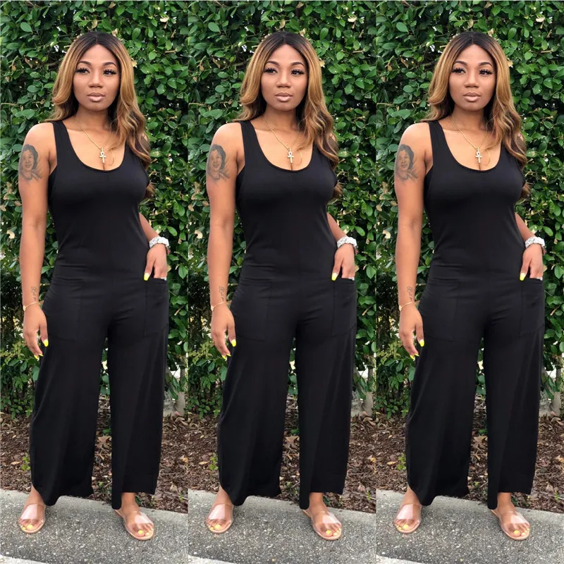 Plus Size 3X Solid Color Sleeveless Wide Leg Jumpsuit Casual Bell Bottom Overalls For Women From Sell clothing 16.43 In Bulk DHgate.Com