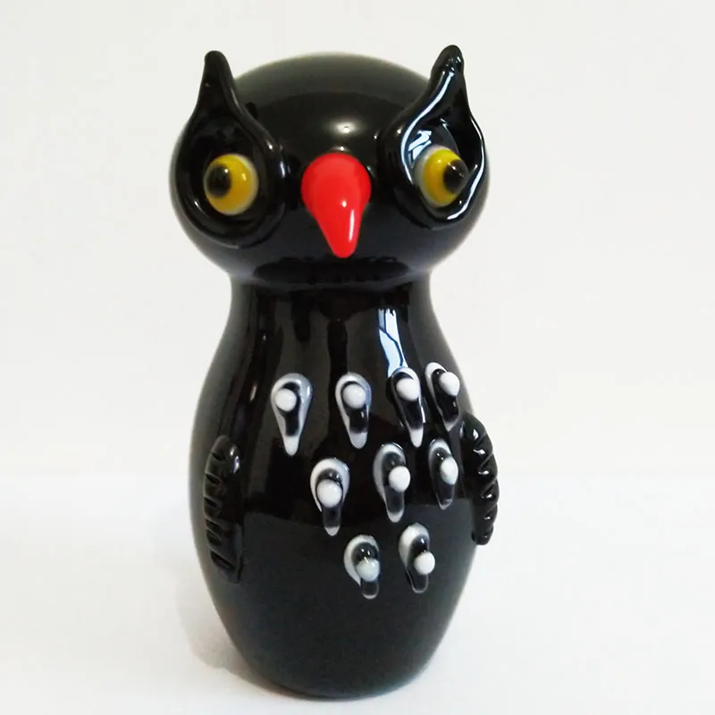 Nya ankomst Owl Glass Handrör för örtrökning Tobaksförbrännare Rig 4inch längd