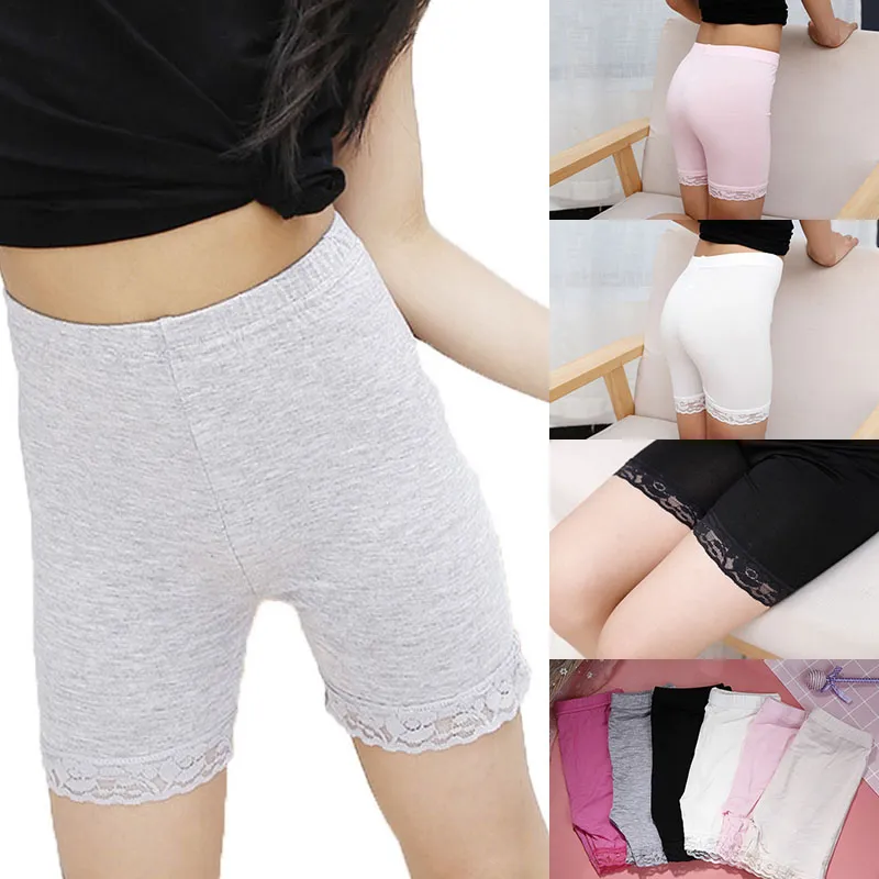 Children modal cotton Shorts fashion lace leggings for girls safety pants baby tights pant anti light short M326