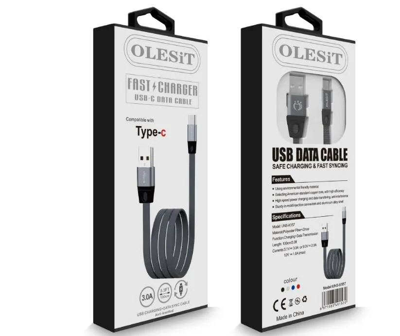 Olesit Type C USB Verizon Cable Packages Durable & Fast Charging Braided  Flat Verizon Cable Packages For Smartphones Available In 3ft, 6ft And 10ft  Lengths Includes Retail Box From Wholesale528_factory, $1.57