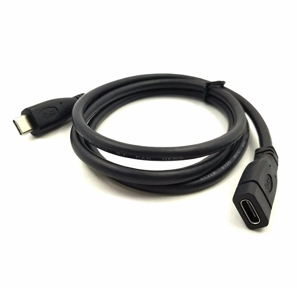 USB C förlängningskabel typ C Extender -sladd manlig till kvinnlig kompatibel med Thunderbolt 3 för Nintendo Switch, Apple MacBook Pro