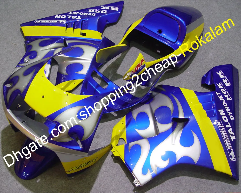 Kit carene per Honda NSR250R MC21 NSR 250R 1990 1991 1992 1993 Carrozzeria ABS Carrozzeria Blu Giallo Argento Set carenatura (stampaggio ad iniezione)