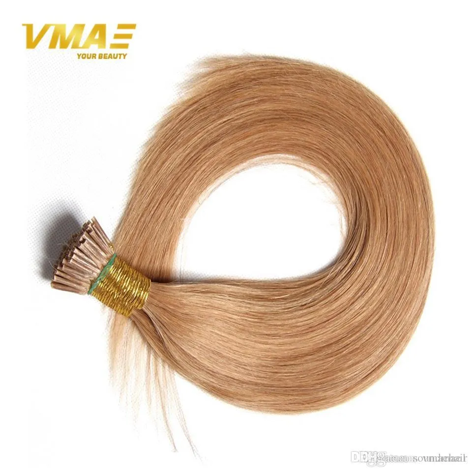 VMAE European Blonde Brown Natural Black 0.5g Strand 100g Pre Bonded Straight Keratin Stick I Tip Human Hair Extensions