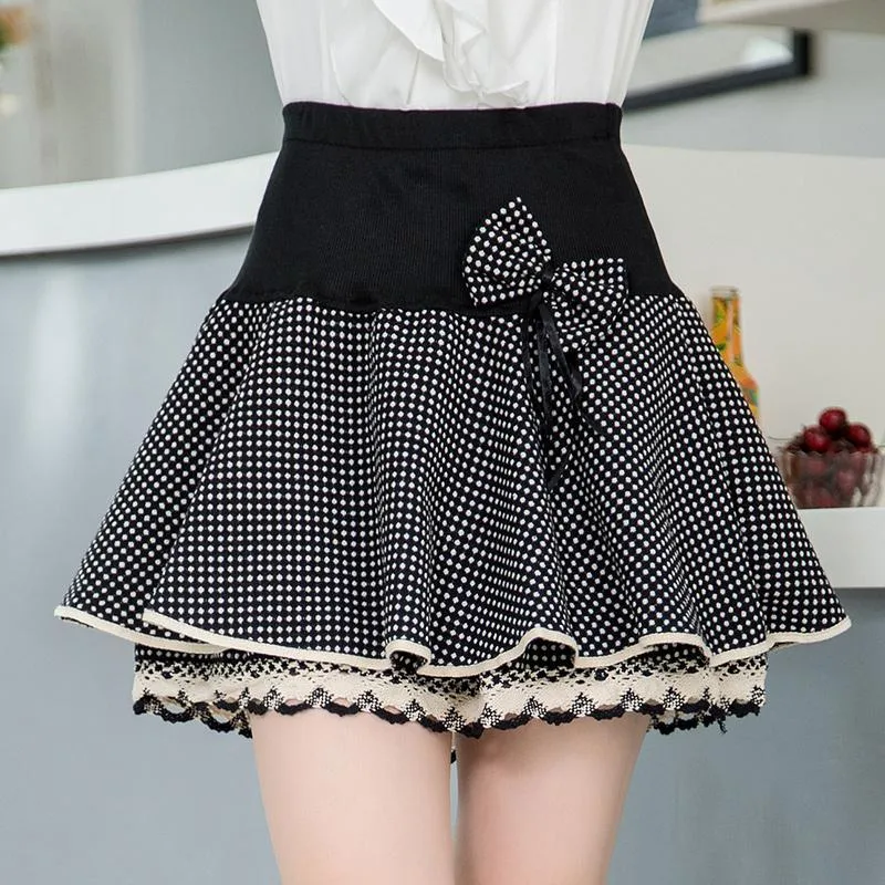 Zuolunouba 2018 Summer Skirt Preppy Style Flower Bow Mini Tutu