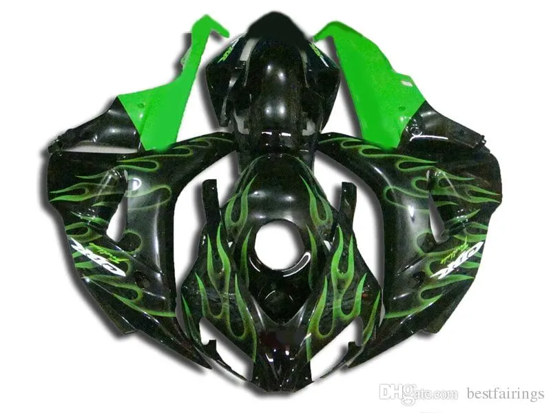 Brand new Fairings for Honda CBR1000RR 2006 2007 black green flames Injection molding fairing kit CBR 1000 RR 06 07 VC29