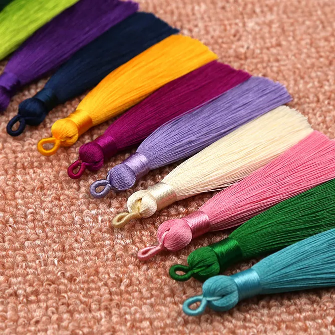 3'' Ice Silk Earrings Tassel Trim Pendant Jewelry Making DIY Pendant Earrings Accessory Curtain Tassel 22 Colors Option