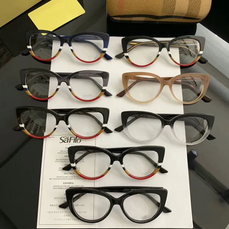 Newest BE2302 Fashion Elegant Ladys Cateye Different Glasses Frames Wholesale Patchwork Plank For Prescription Glassers 52 19 145 With Full Set Case From Bailu11 41.87 DHgate.Com