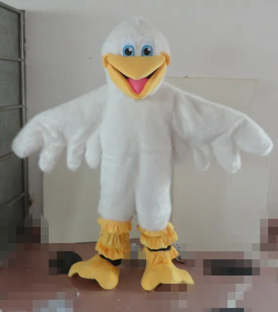 Professional custom White plush eagle Mascot Costume Cartoon big bird Animal Character Clothes Christmas Halloween Party Fancy Dress