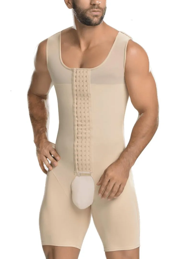 Compression Bodysuit Shaper For Men Gynecomastia Belly Fat And