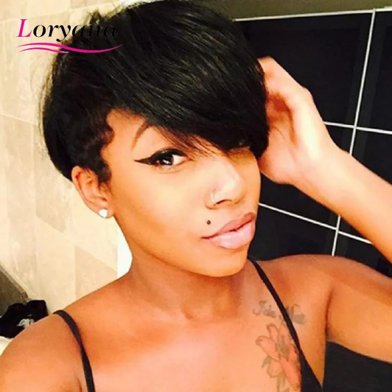 Perucas Sintéticas Loryana Curto Feminino Haircut Bangs Cabelos Negros  Naturais Retos Para Mulheres Ou Cospalia De $453,32