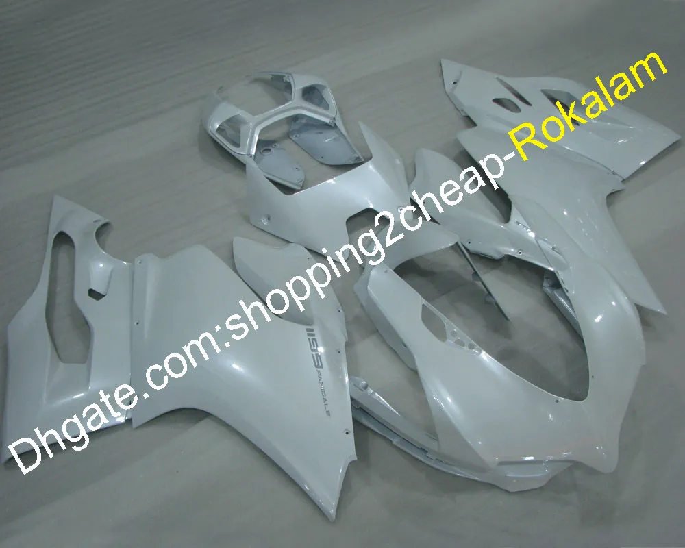 Glossy White Bodywork Fairings For Ducati 1199 1199S 2012 2013 2014 899 Motorcycle ABS Fairing Set (Injection molding)
