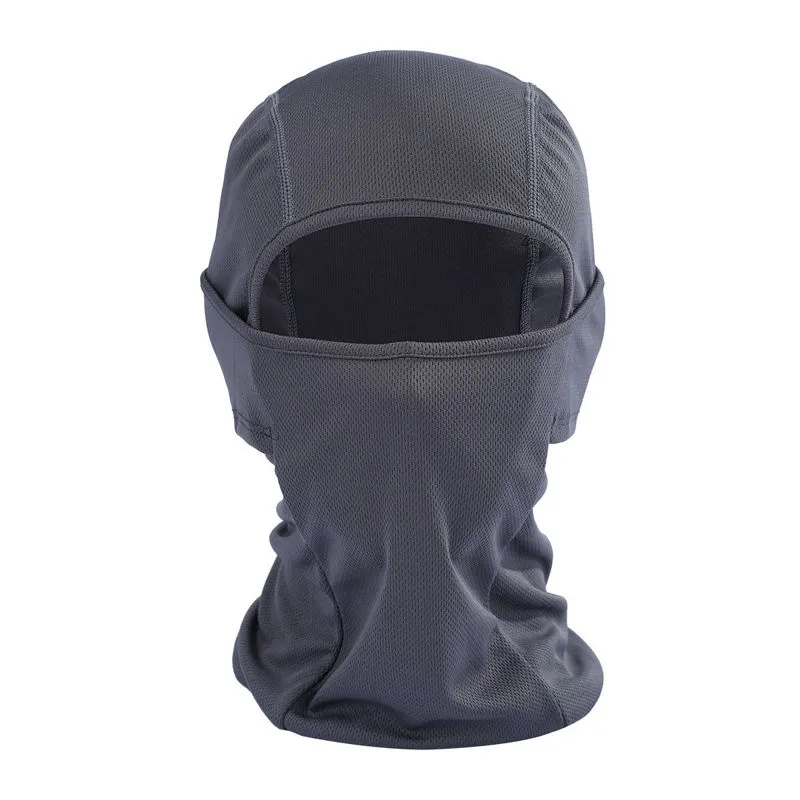 Zwart grijze outdoor motorfiets vol gezicht masker lycra balaclava skighals bescherming hoed