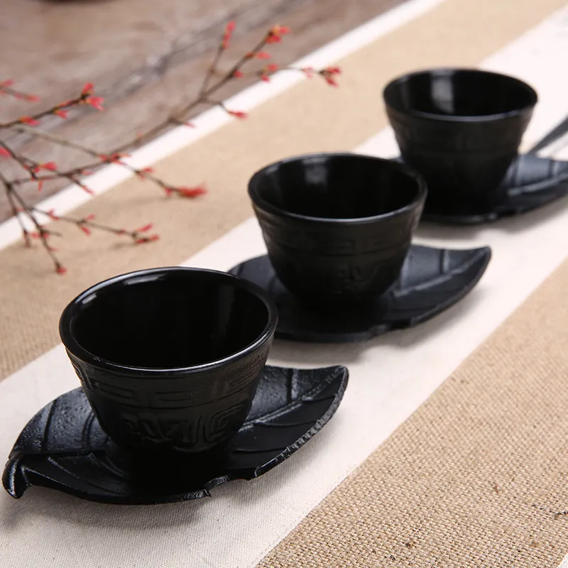Wholesale Japanese Cast Iron Black Japanese Tea Cups Cups Set Chinese