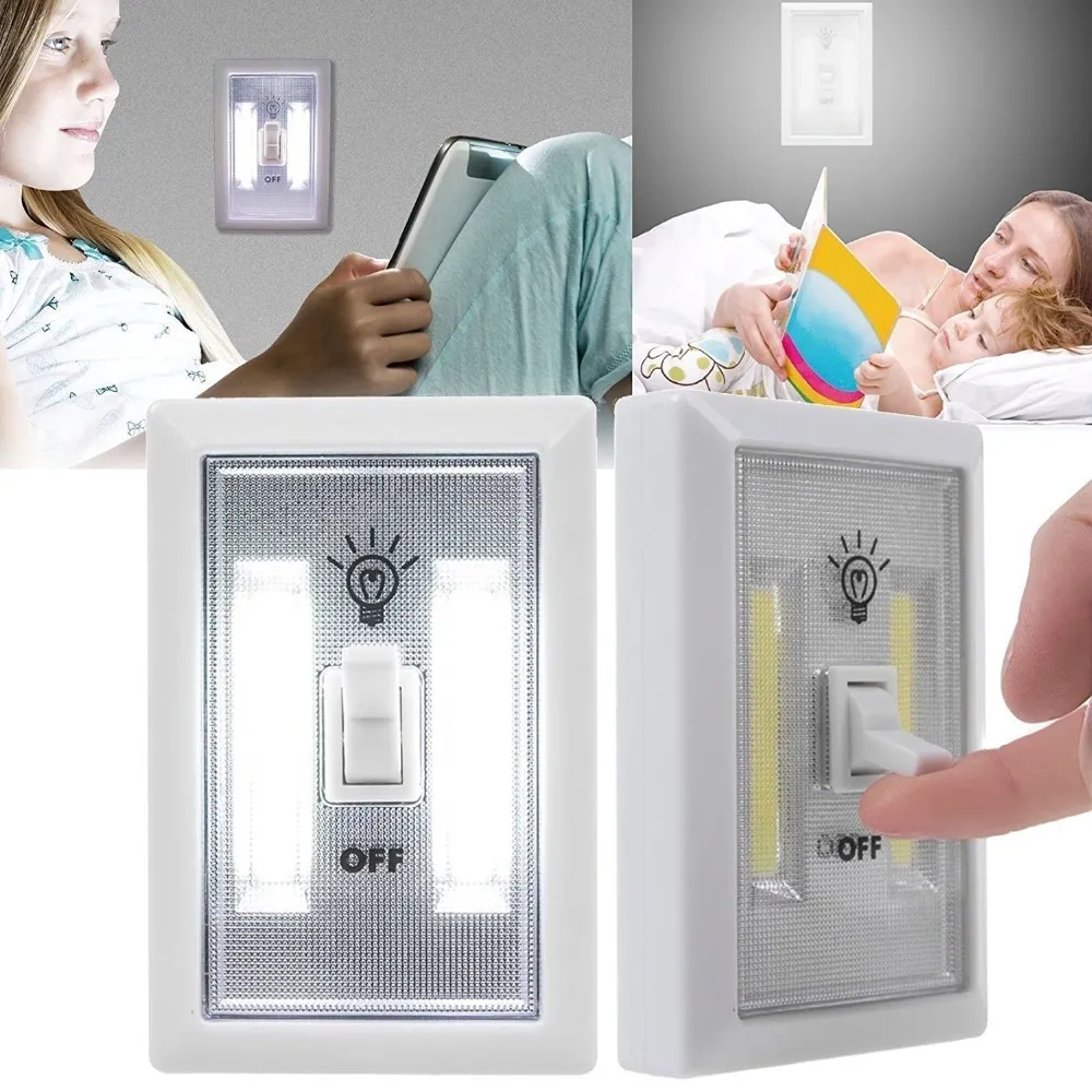 Cub LED interruptor Night Light Magnetic Wall Lamp Battery Operou Mordless sob luz do gabinete para armário de garagem