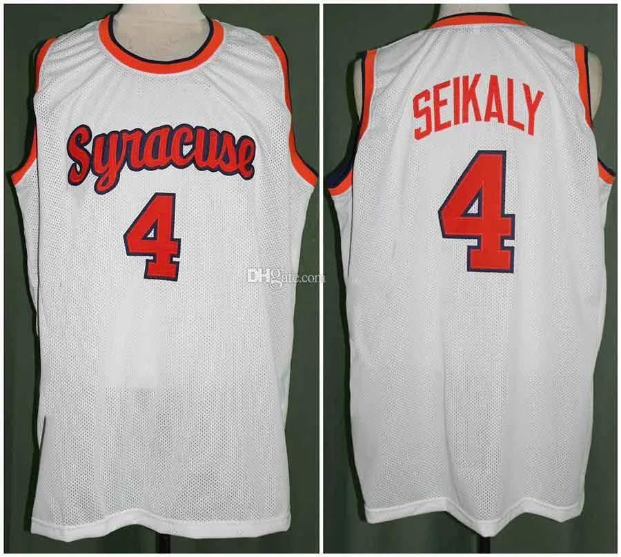 Syracuse Orange College 4 Rony Seikaly Retro Retro Classic Basketball Jersey Mens Cousé Numéro et maillot de nom