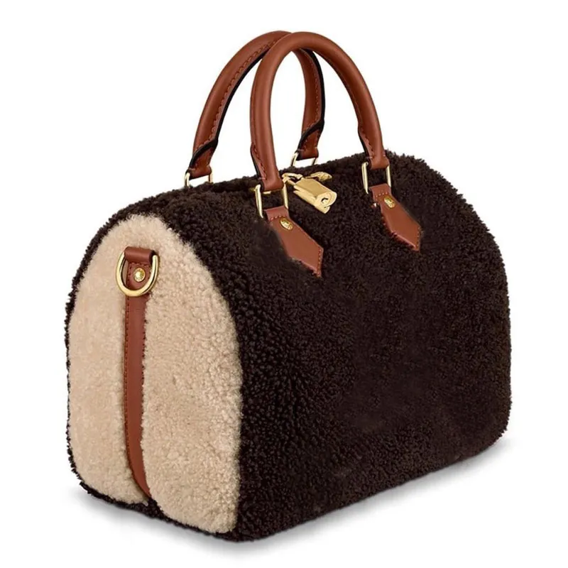 marca 2019 nuove donne tote della borsa del sacchetto di spalla cuscino borsa di lusso di alta qualità 30 veloci della borsa borse di marca M55422 SPEEDY 25 Teddy