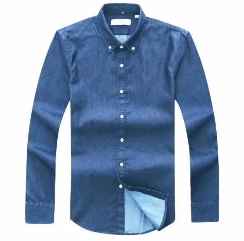 Vente 100% coton célèbre hommes célèbres chemises décontractées classiques couleur unie décent hommes chemises habillées Rugby Golf solide taille régulière sur mesure