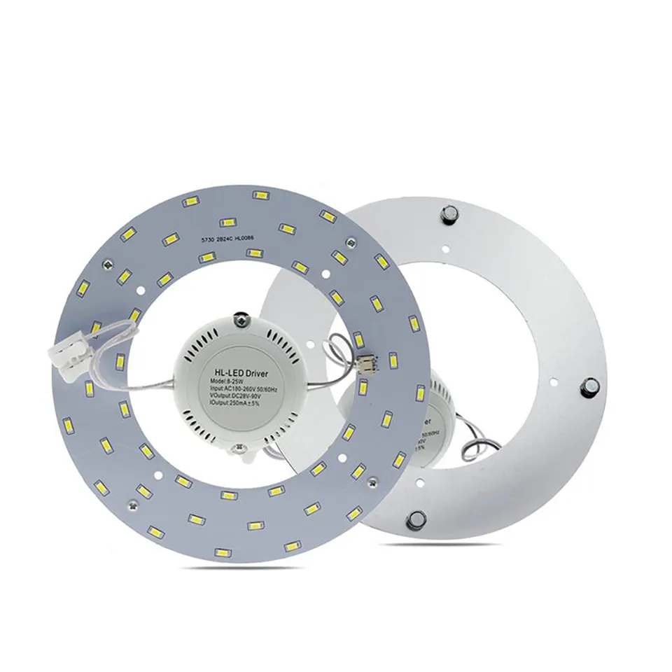 Tube de panneau annulaire LED 5730 SMD 18W 24W 36W, plaque d'éclairage LED haute luminosité, Installation pratique, remplacement d'autres plafonniers