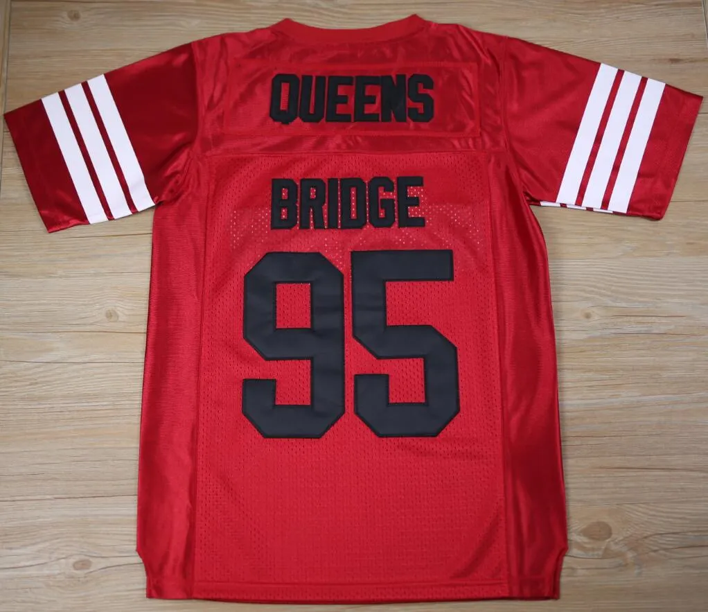 Prodigy 95 Hennessy Queens Bridge Movie voetbalshirt Rood genaaide truien dubbele gestikte naam en nummer