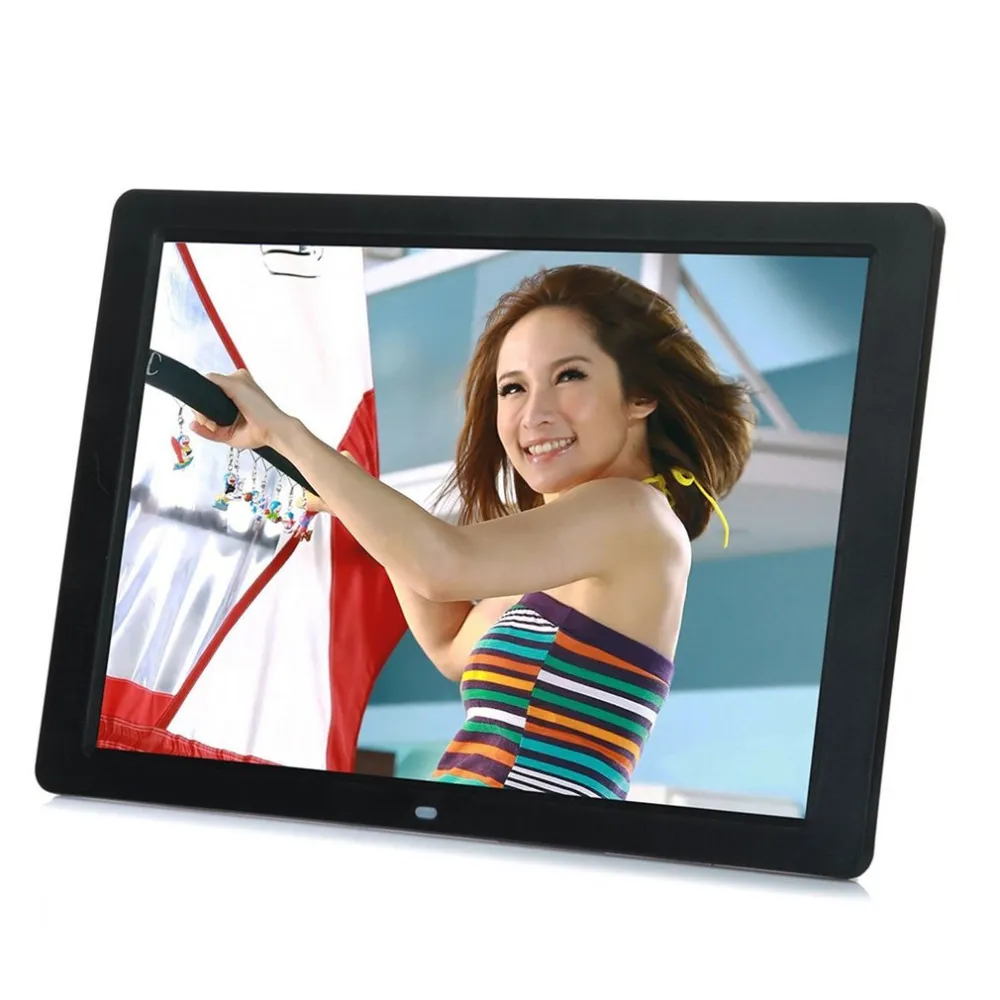 Freeshipping 15 "LED HD de alta resolução Digital Picture Frame da foto com controle remoto EUA Plug UE preto / branco cor Em estoque!