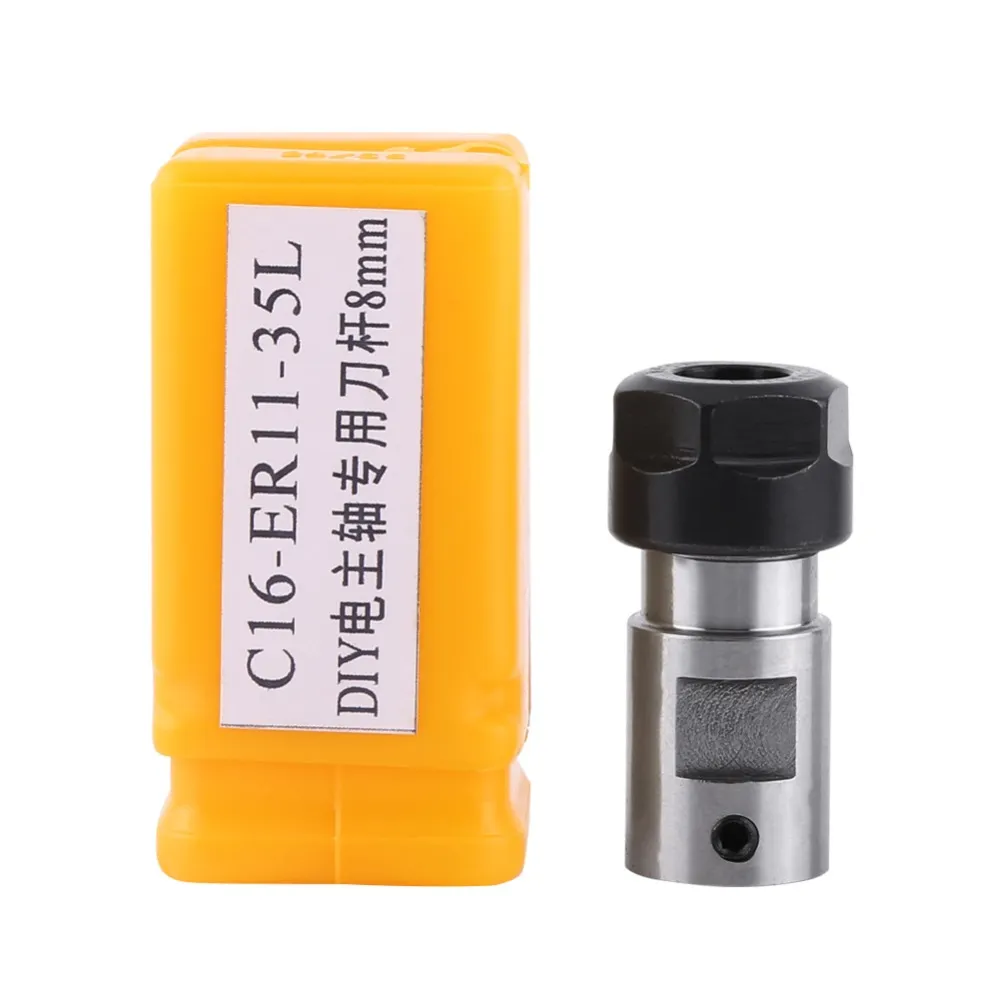 Freeshipping Collet Chuck Motor Shaft Extensão Haste CNC Ferramentas De Corte De Fresa Titular ER11A 8mm Chato Que Choca Máquina De Moer Chuck