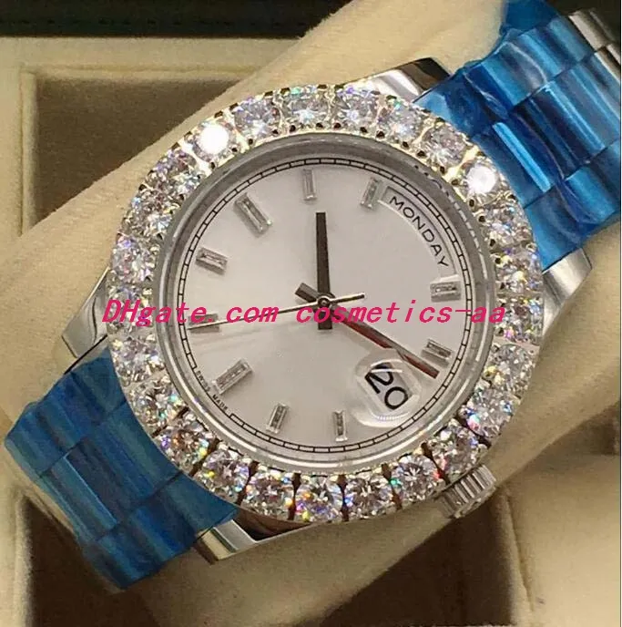 10 Style Luxury Watches 18kt Silver GOLD Bigger DIAMOND Bezel 228348 Automatic Fashion Men's Watch Wristwatch