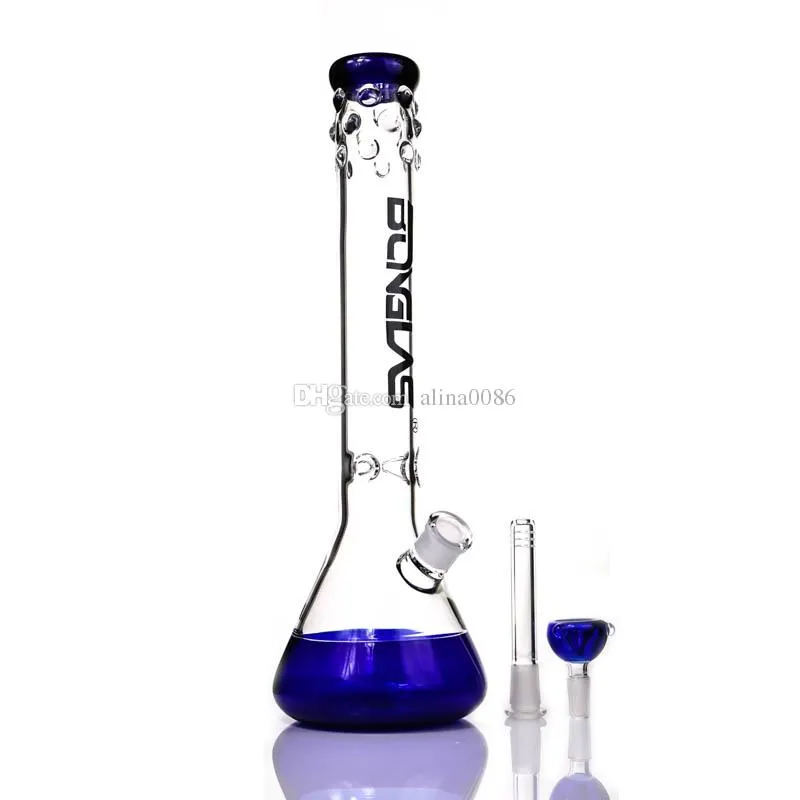 Narghilè Beaker bong con logo casuale colore base tubo dell'acqua raccoglitore di ghiaccio alto 16 "bong pesanti per fumare
