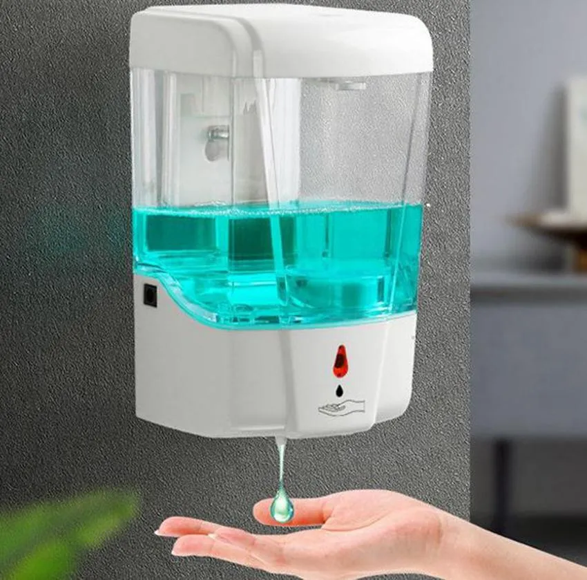 Distributeur de savon automatique de 700 ml, capteur intelligent sans contact, distributeur de savon liquide pour salle de bains, distributeur de désinfectant mains libres sans contact KKA7901N