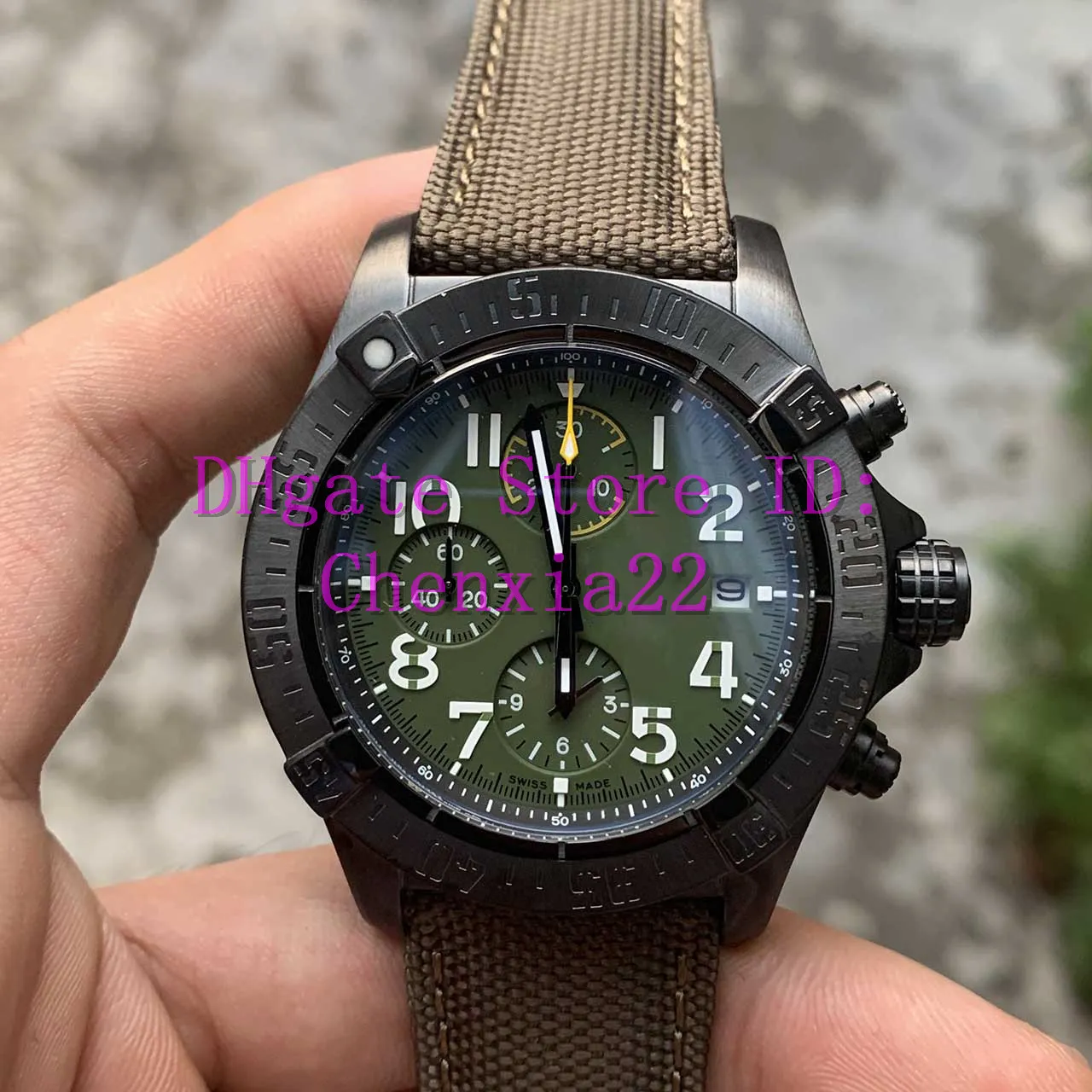 2019 Mens Watch Super 1884 Quartz Movement Chronograph Male Nylon Strap Men Watches Wristwatch317e