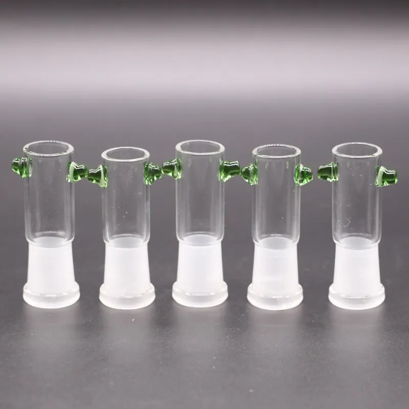 Grönt handtag glasskålar för bongs vattenpipa 14mm 18mm manlig fog adpter