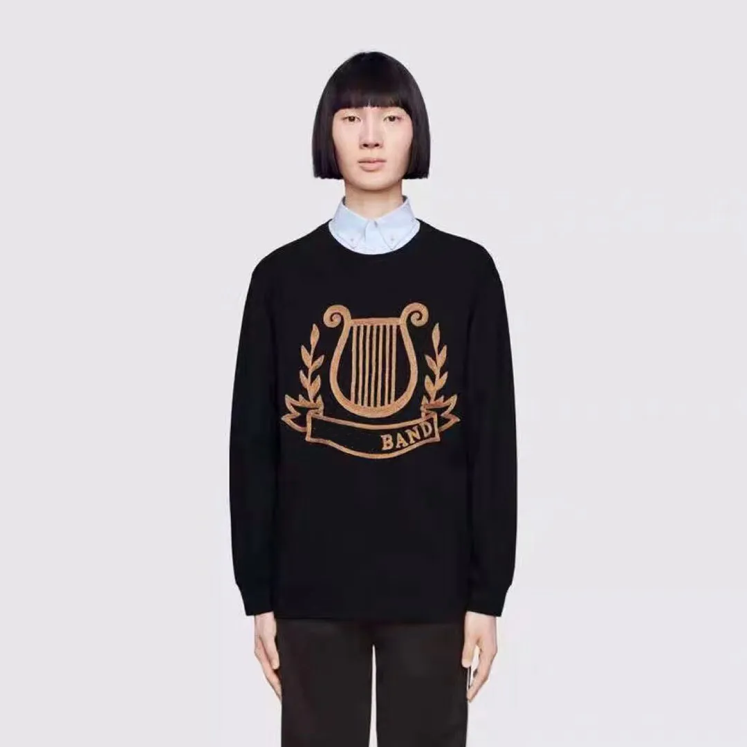 19FW Mens Designer Hoodies Paris Marca Oversize Suéter com Lyre Pach Suéter Casual Homens Mulheres Pullover Top Quality