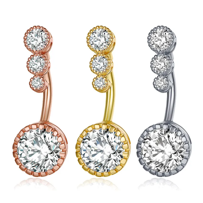 Nouveau diamant barre en verrous bouton du nombril cristal corporel bijoux nombril perçage anneaux de fleur en forme de fleur