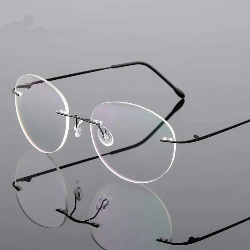Rimless round sales glasses frames