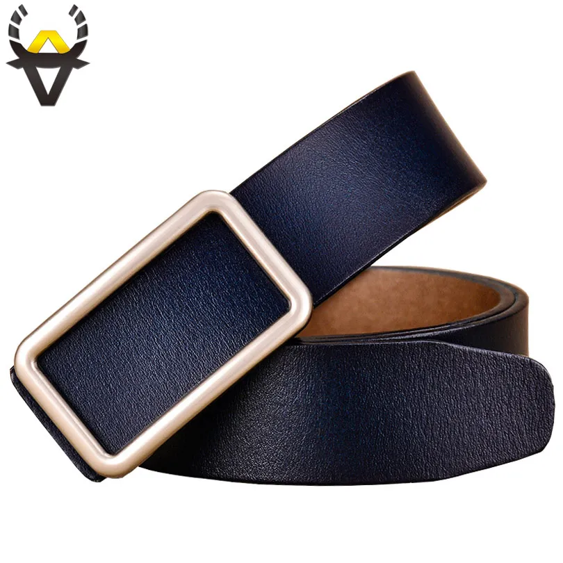 Ceintures en cuir véritable pour femmes Designer de mode Boucle ardillon ceinture femme Qualité Deuxième couche peau de vache femme jeans sangle Bleu